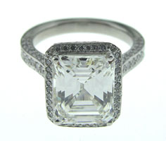 Style# So578 Emerald Cut w/ Pave Surround & Shank